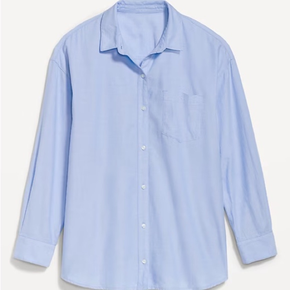 Old Navy XXL Boyfriend Shirt Light Blue Oversized Button Down Relaxed Fit